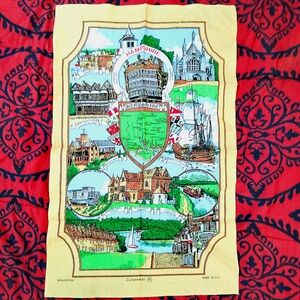 🖤3for25🖤 Vtg 80s/90s Hampshire New England Hand Painted Cotton Decor Bandana